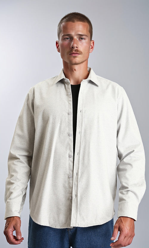 R214293 - Solid Regular Fit Long Sleeve Shirt - Grey