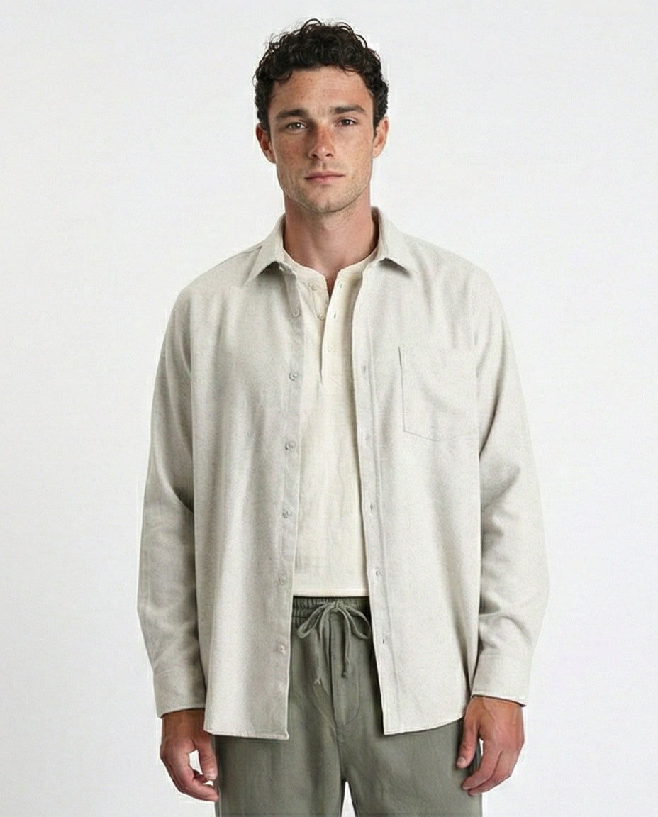 Solid Regular Fit Long Sleeve Shirt - Grey
