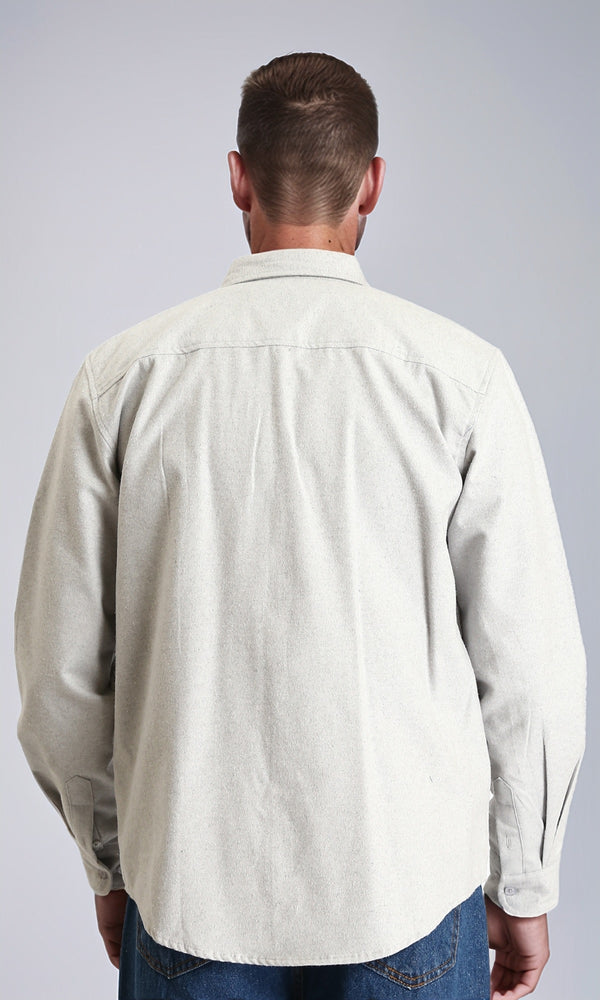 R214293 - Solid Regular Fit Long Sleeve Shirt - Grey