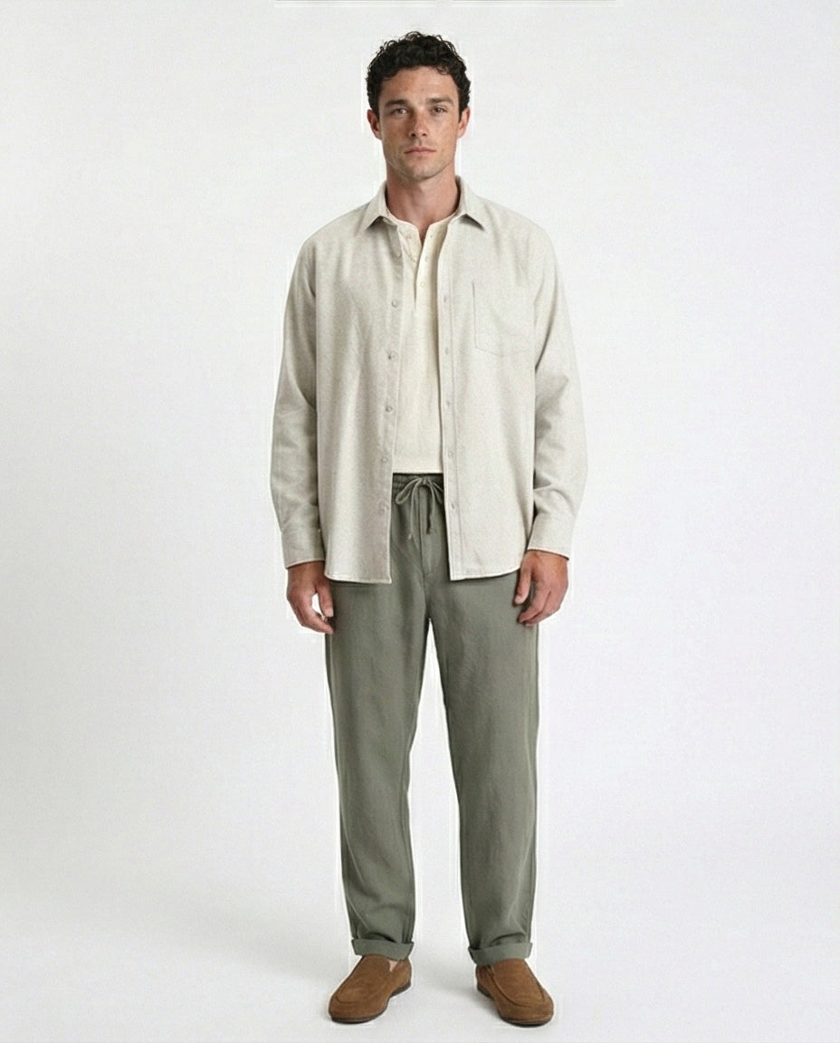 R214293 - Solid Regular Fit Long Sleeve Shirt - Grey