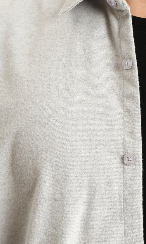 R214293 - Solid Regular Fit Long Sleeve Shirt - Grey