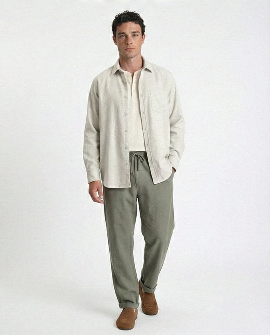 R214293 - Solid Regular Fit Long Sleeve Shirt - Grey