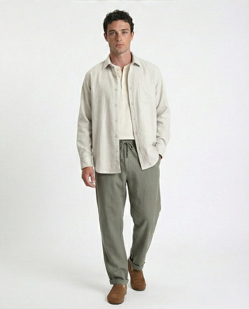 R214293 - Solid Regular Fit Long Sleeve Shirt - Grey