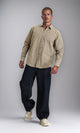 R214294 - Solid Regular Fit Long Sleeve Shirt - Dark Beige