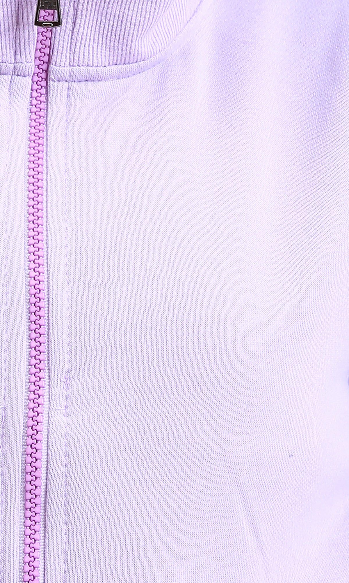 R214305 - Solid Long Sleeves Zipped Short Jacket - Light Purple