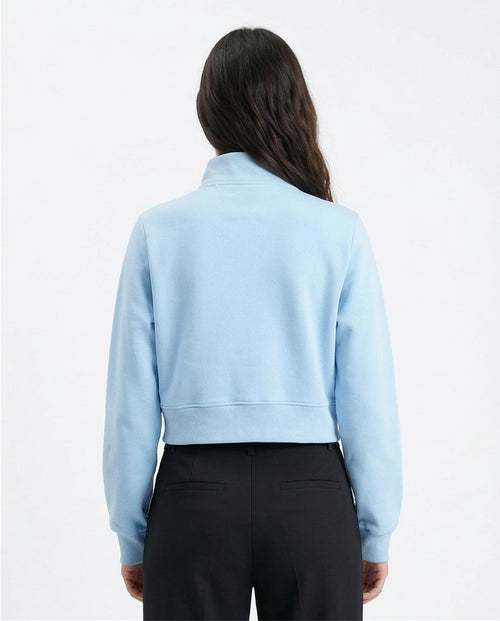 Ravin Women’s Cropped High-Collar Zip-Up Sweatshirt - Light Blue - R214306