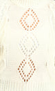 R214311 - High-Neck Perforated Knit Pullover - Off-White