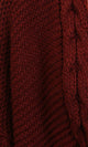 R214313 - Braided Neckline with Fringes Cardigan - Burgundy