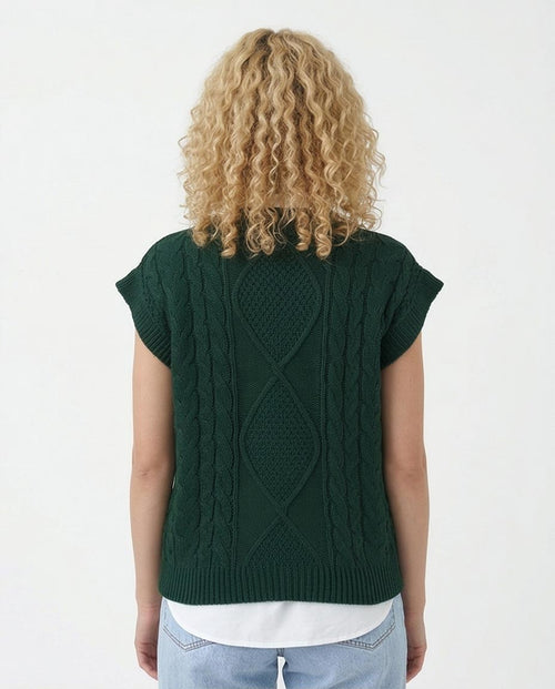 Ravin Women’s Emerald Cable-Knit Cap-Sleeve Sweater - R214319