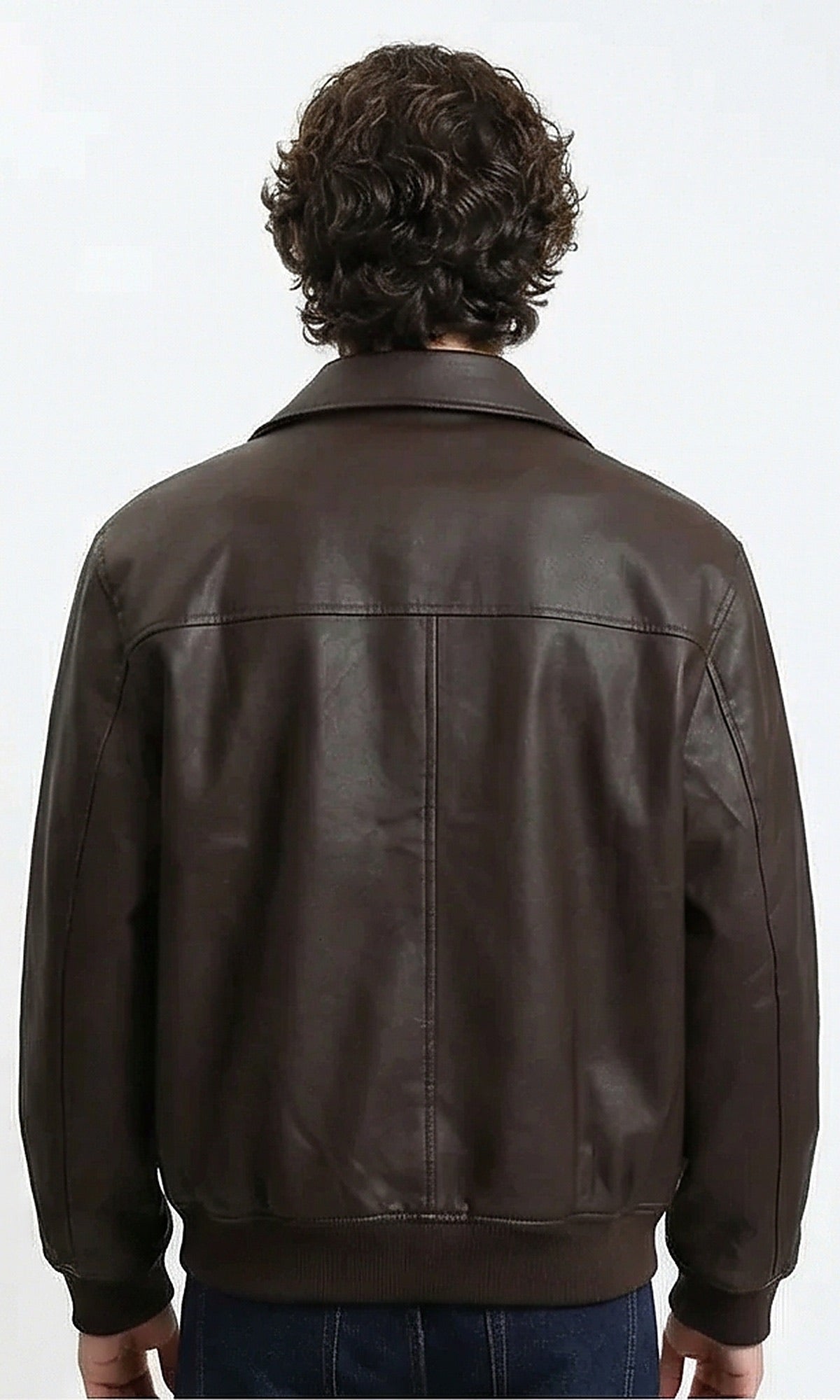 Classic Brown Bomber Jacket with Front Pockets