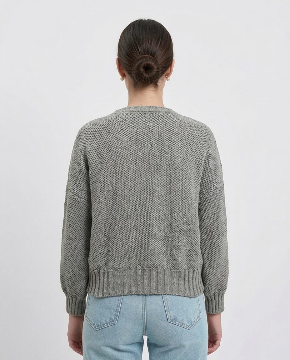 Ravin Textured Seed-Stitch Relaxed Crewneck Sweater - R214349