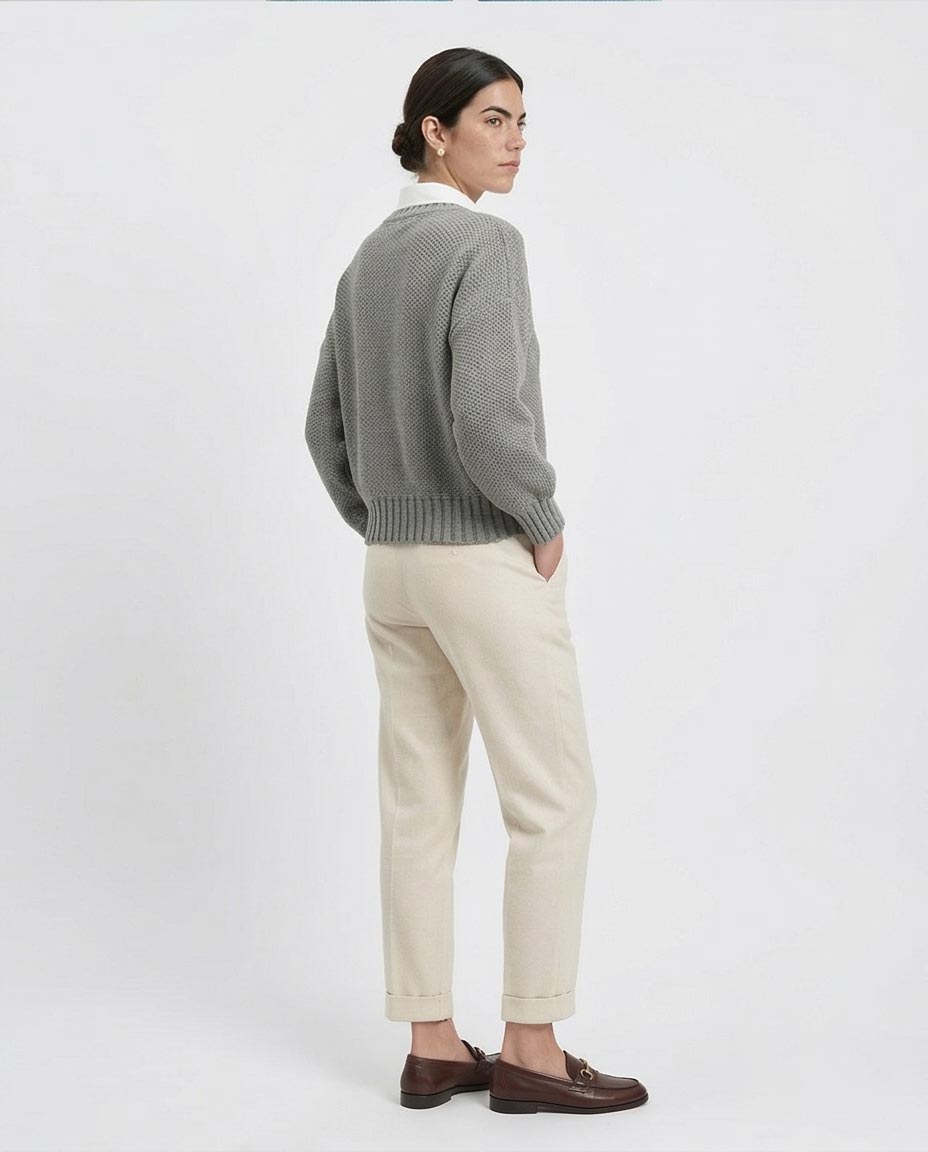 Ravin Textured Seed-Stitch Relaxed Crewneck Sweater - R214349