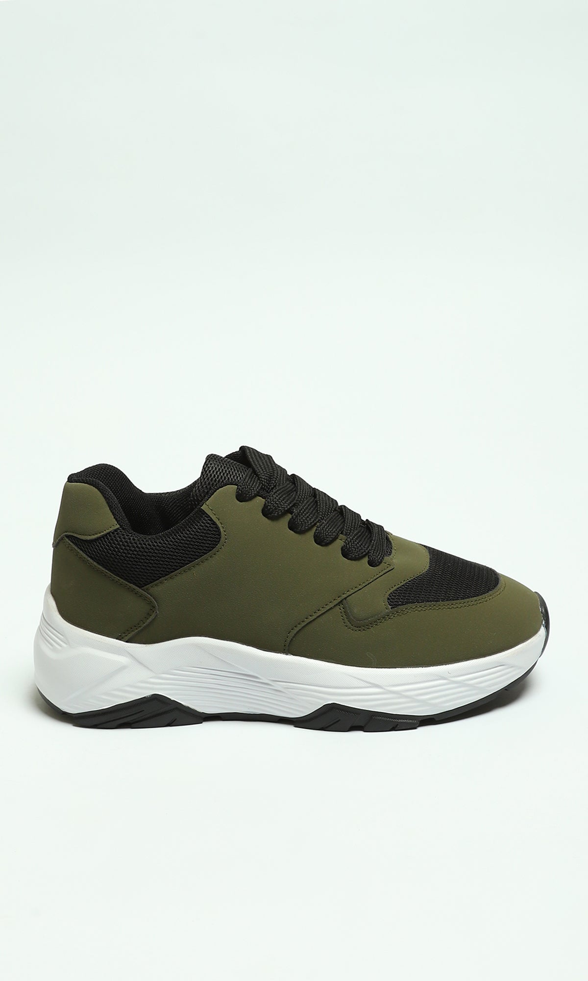 Olive Green Modern Chunky Sole Sneakers