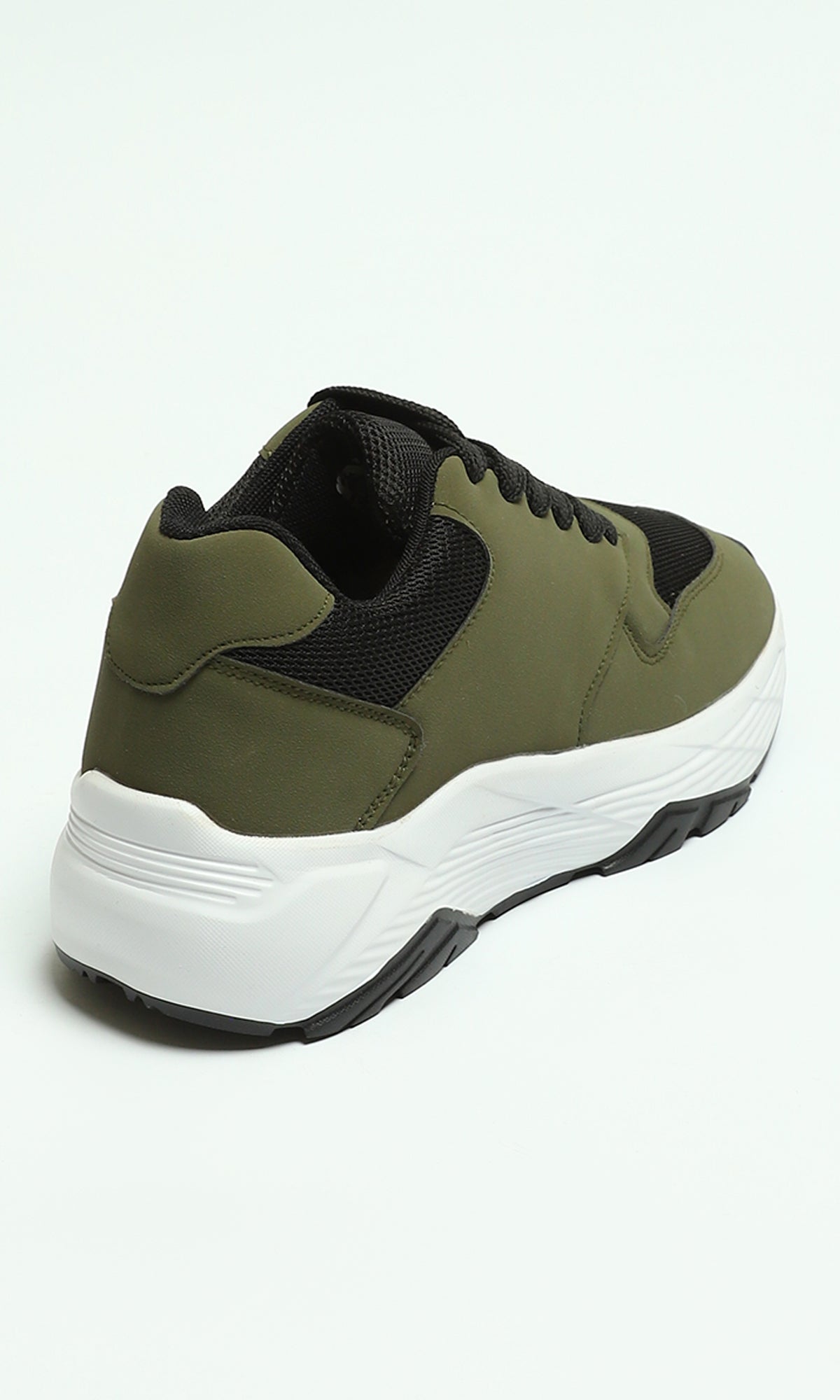 Olive Green Modern Chunky Sole Sneakers