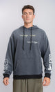 R214394 - Front & Back Print Winter Hoodie - Heather Dark Grey