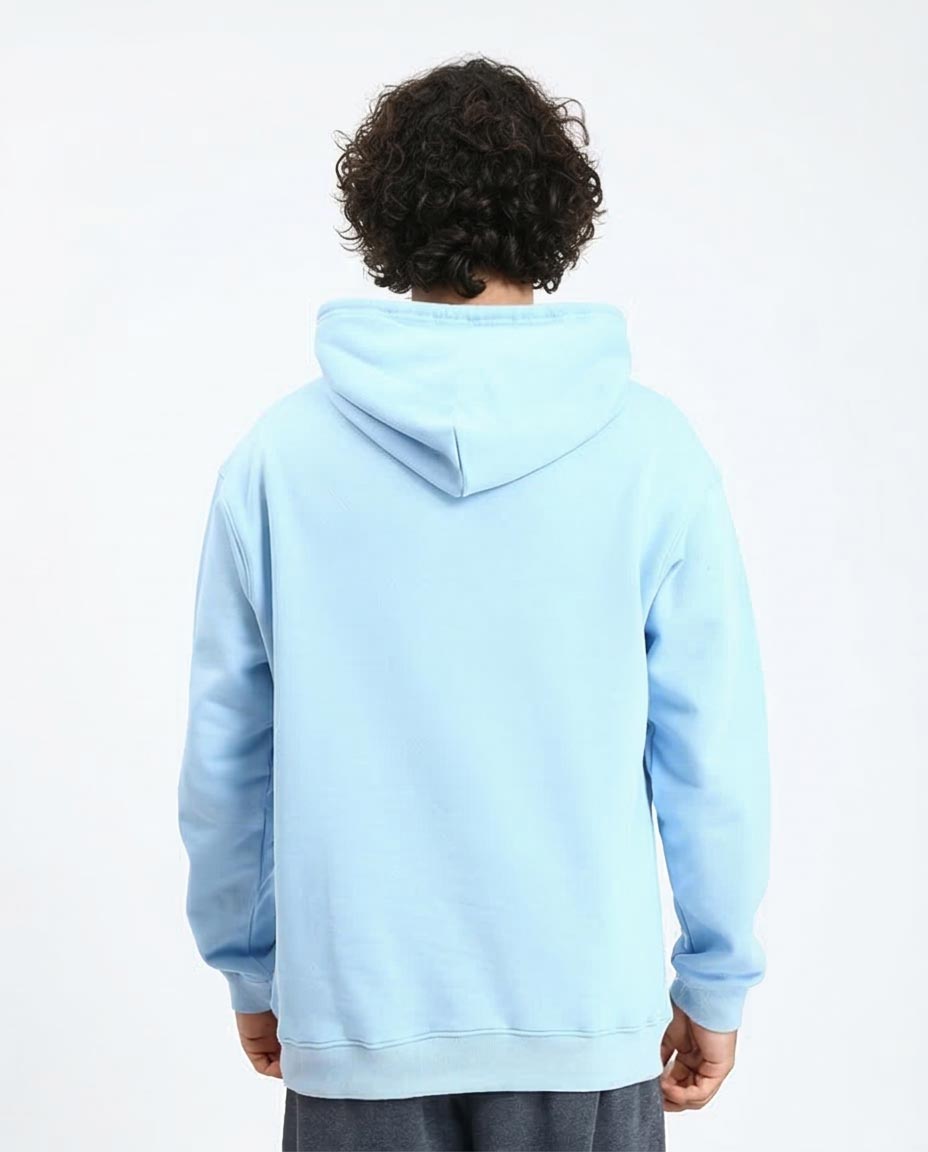 Ravin Men’s Relaxed-Fit Fleece Hoodie with Contrast Drawstrings – Baby Blue - R214395