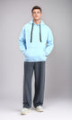 R214395 - Solid Hoodie with Ribbed Hem - Sky Blue