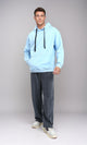 R214395 - Solid Hoodie with Ribbed Hem - Sky Blue