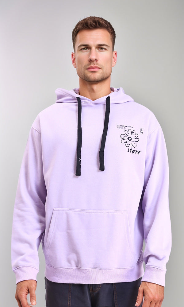 R214396 - Hooded Neck Slip On Hoodie - Light Purple