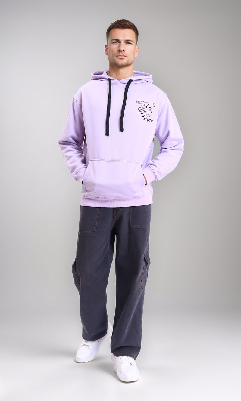 R214396 - Hooded Neck Slip On Hoodie - Light Purple
