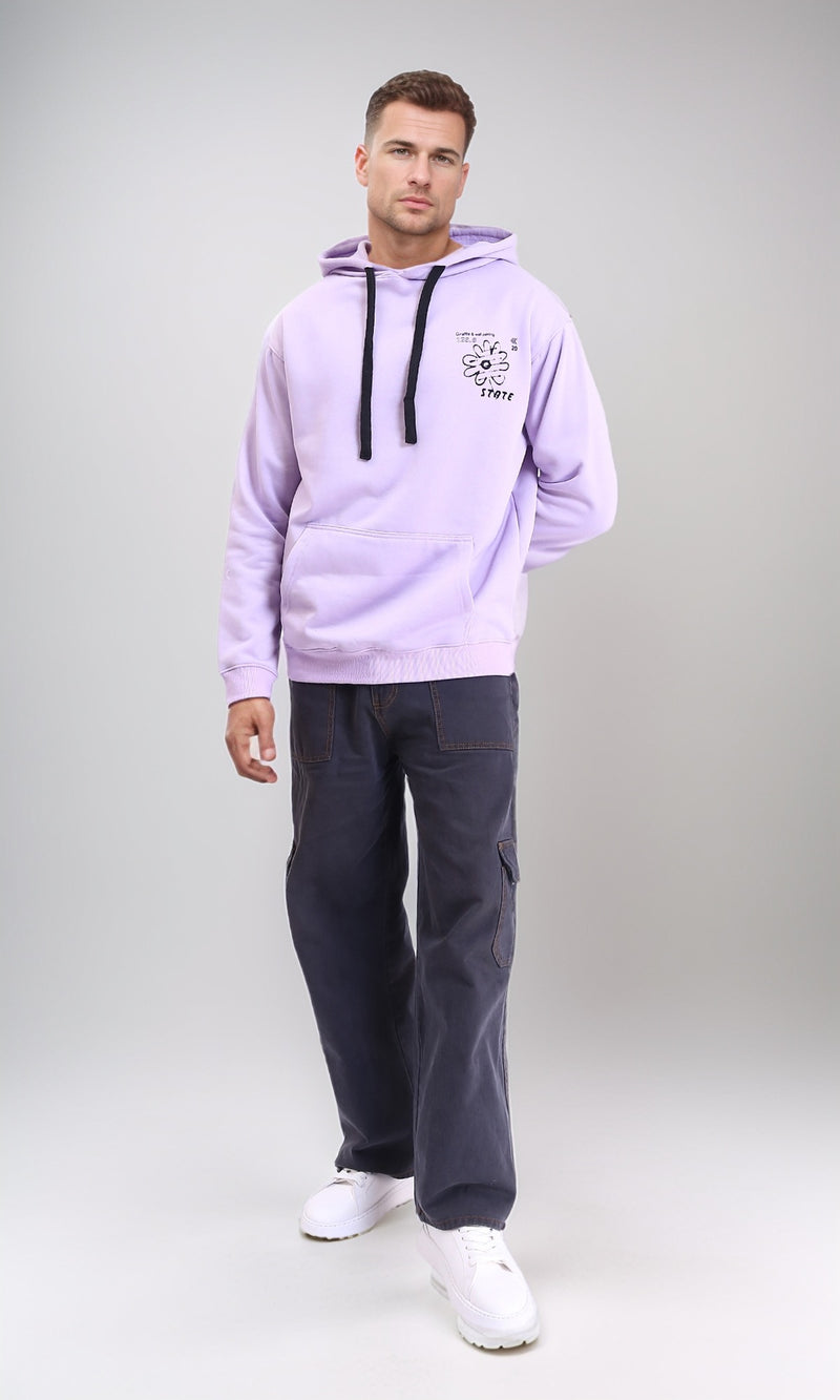 R214396 - Hooded Neck Slip On Hoodie - Light Purple