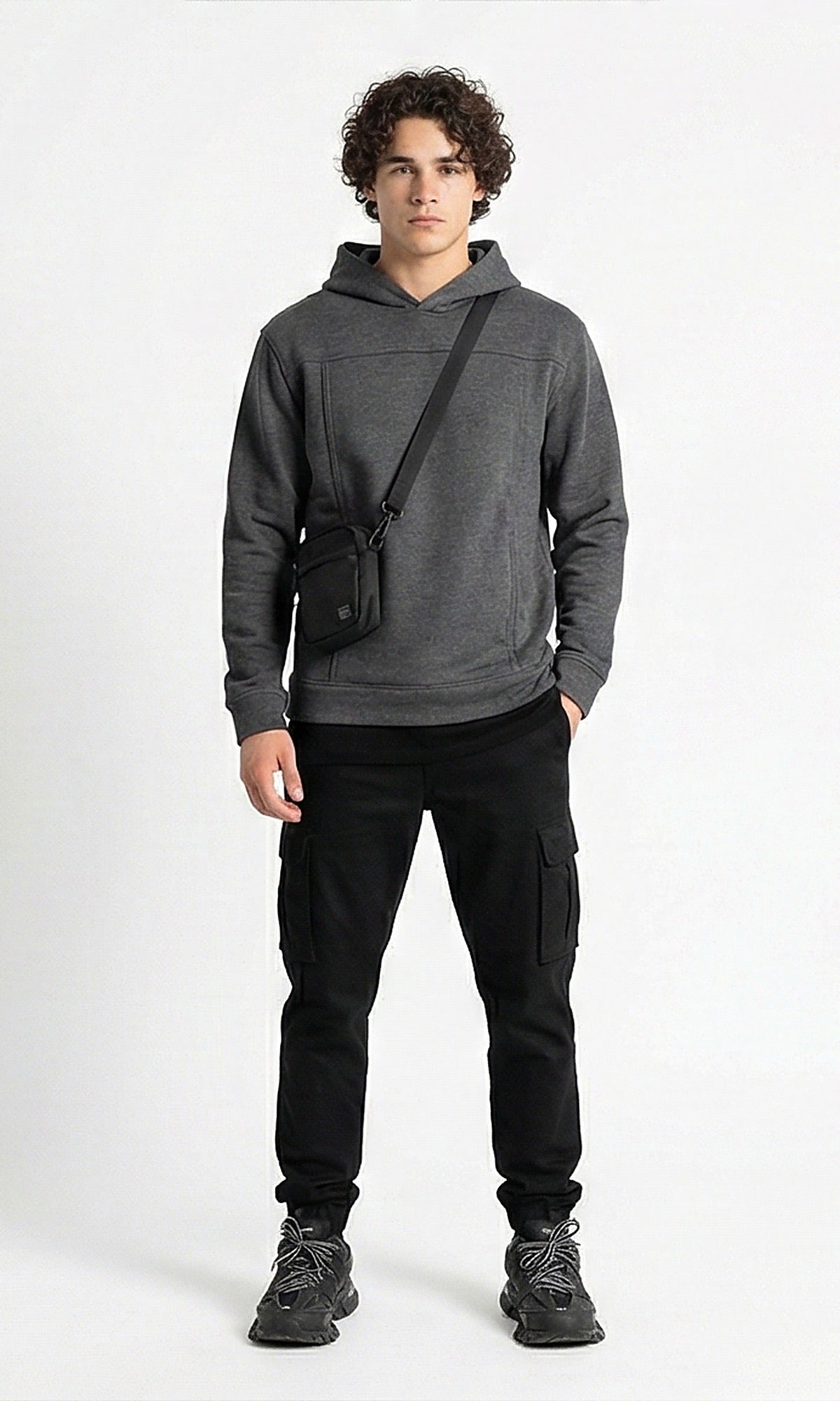 Ravin Men's Heather Grey Architectural Panel Hoodie