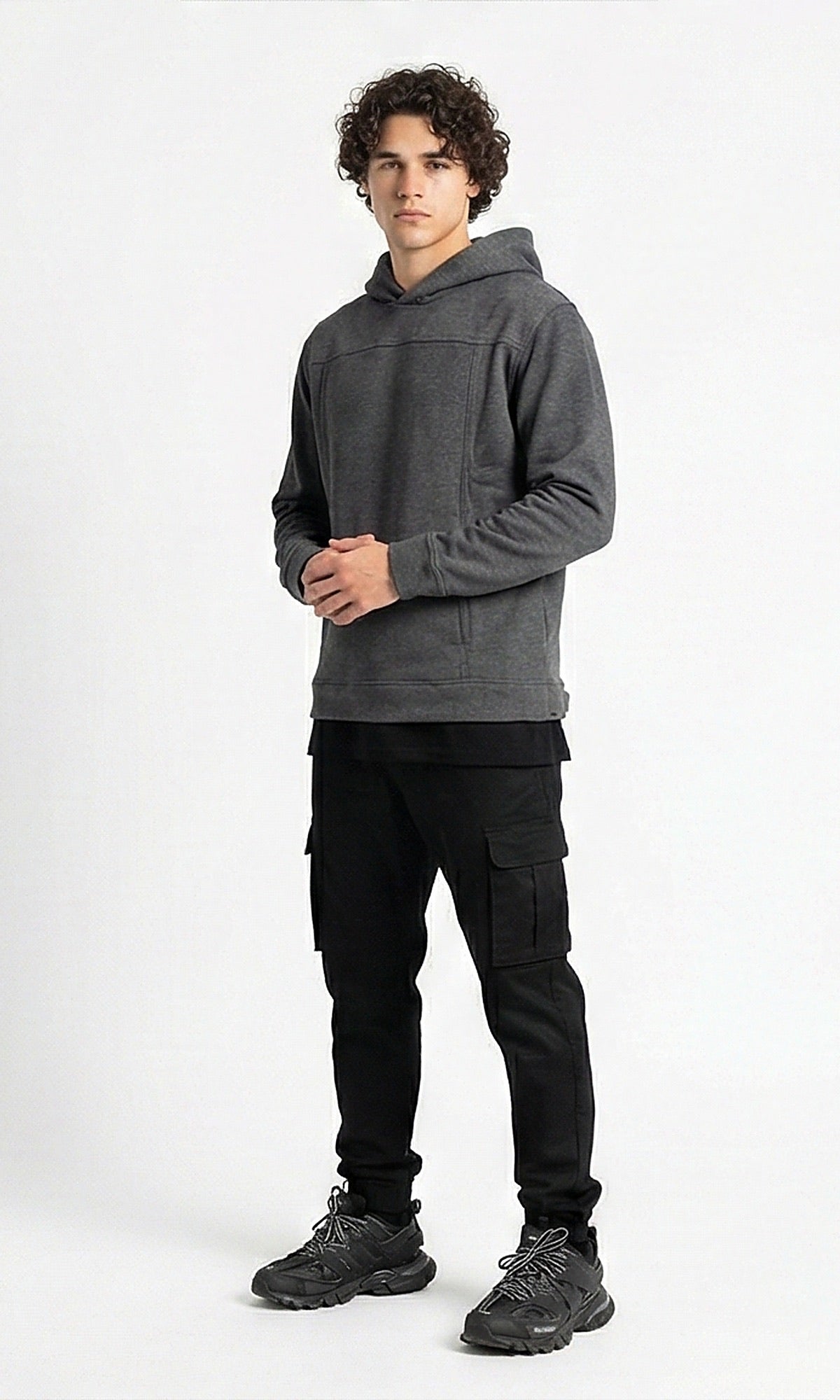 Ravin Men's Heather Grey Architectural Panel Hoodie