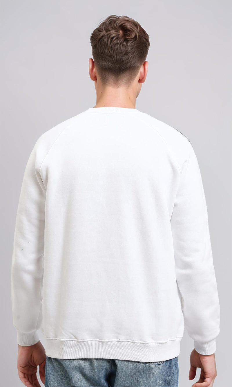 R214403 - Crew Neck Slip On Printed Sweatshirt - White