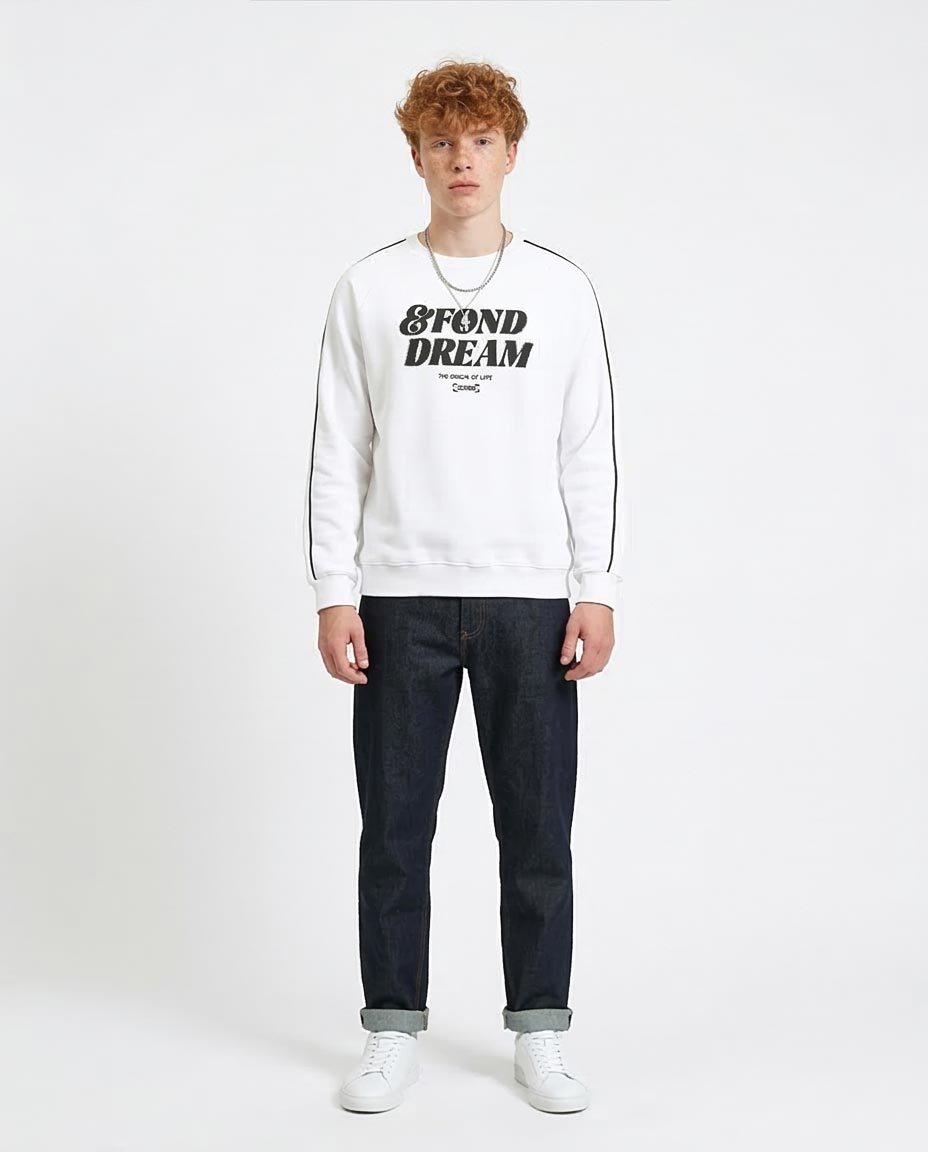 Ravin Men’s "FOND DREAM" Graphic Sweatshirt – White - R214403