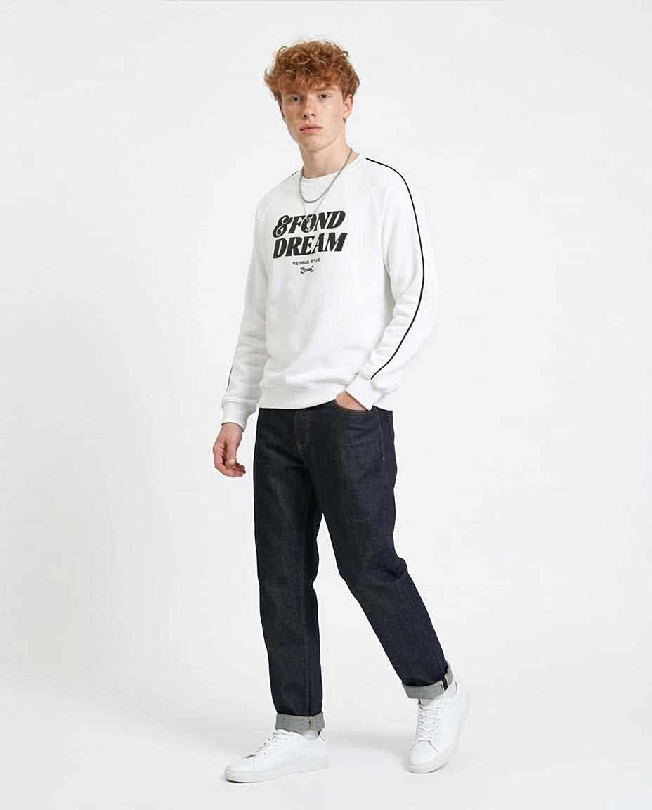 Ravin Men’s "FOND DREAM" Graphic Sweatshirt – White - R214403