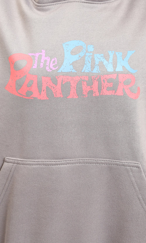 R214409 - "The Pink Panther" Printed Winter Hoodie - Medium Grey