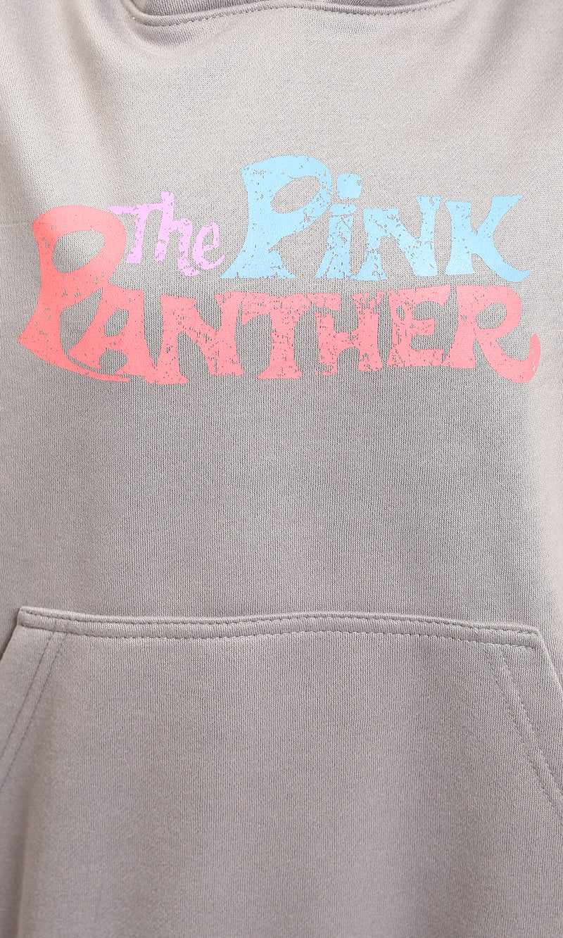R214409 - "The Pink Panther" Printed Winter Hoodie - Medium Grey