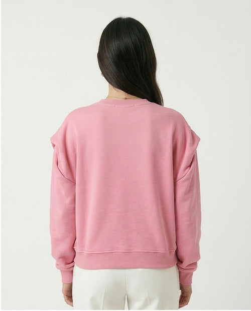 Ravin Women's Pleated Shoulder Boxy Fleece Sweatshirt - Bubblegum Pink - R214410