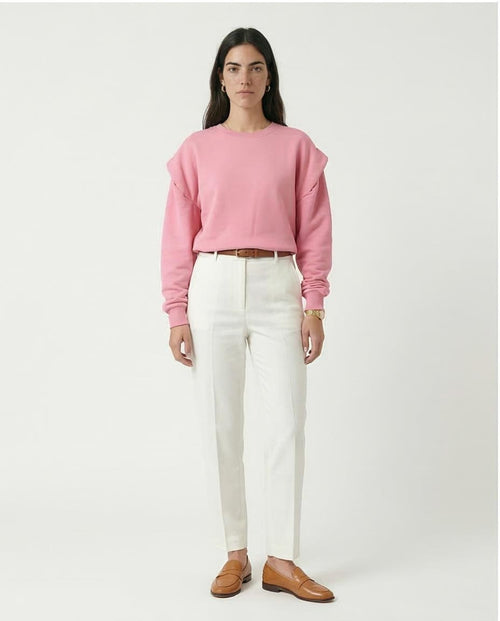 Ravin Women's Pleated Shoulder Boxy Fleece Sweatshirt - Bubblegum Pink - R214410