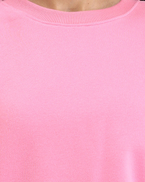 Ravin Women's Pleated Shoulder Boxy Fleece Sweatshirt - Bubblegum Pink - R214410