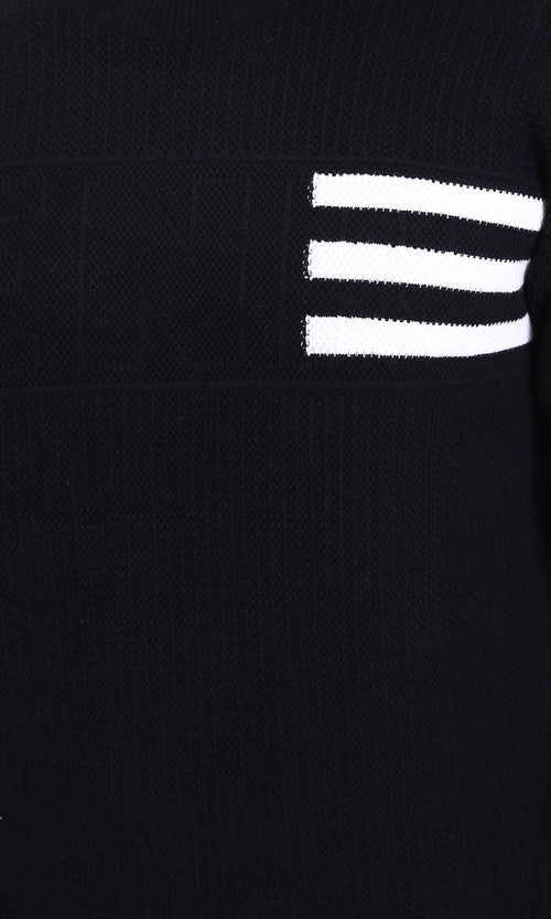 R214477 - Regular Fit Slip On Knitted Pullover - Black