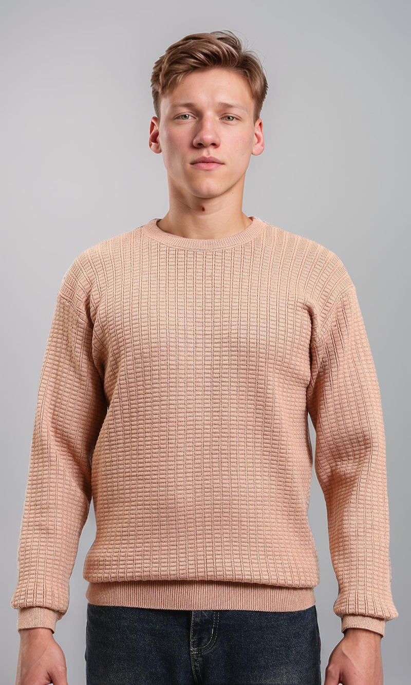 R214481 - Slip On Regular Fit Textured Sweater - Dusty Rose