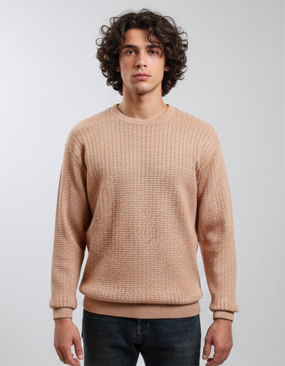 Slip On Regular Fit Textured Sweater - Dusty Rose