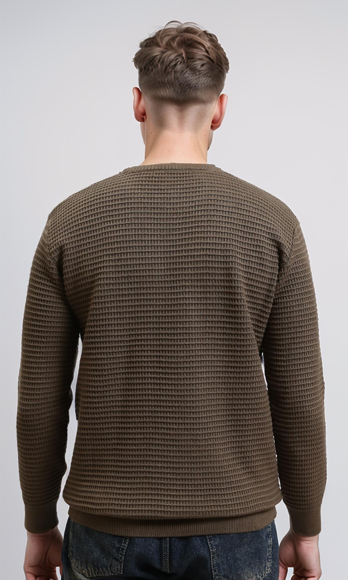 R214487 - Slip On Regular Fit Textured Sweater - Burnt Brown