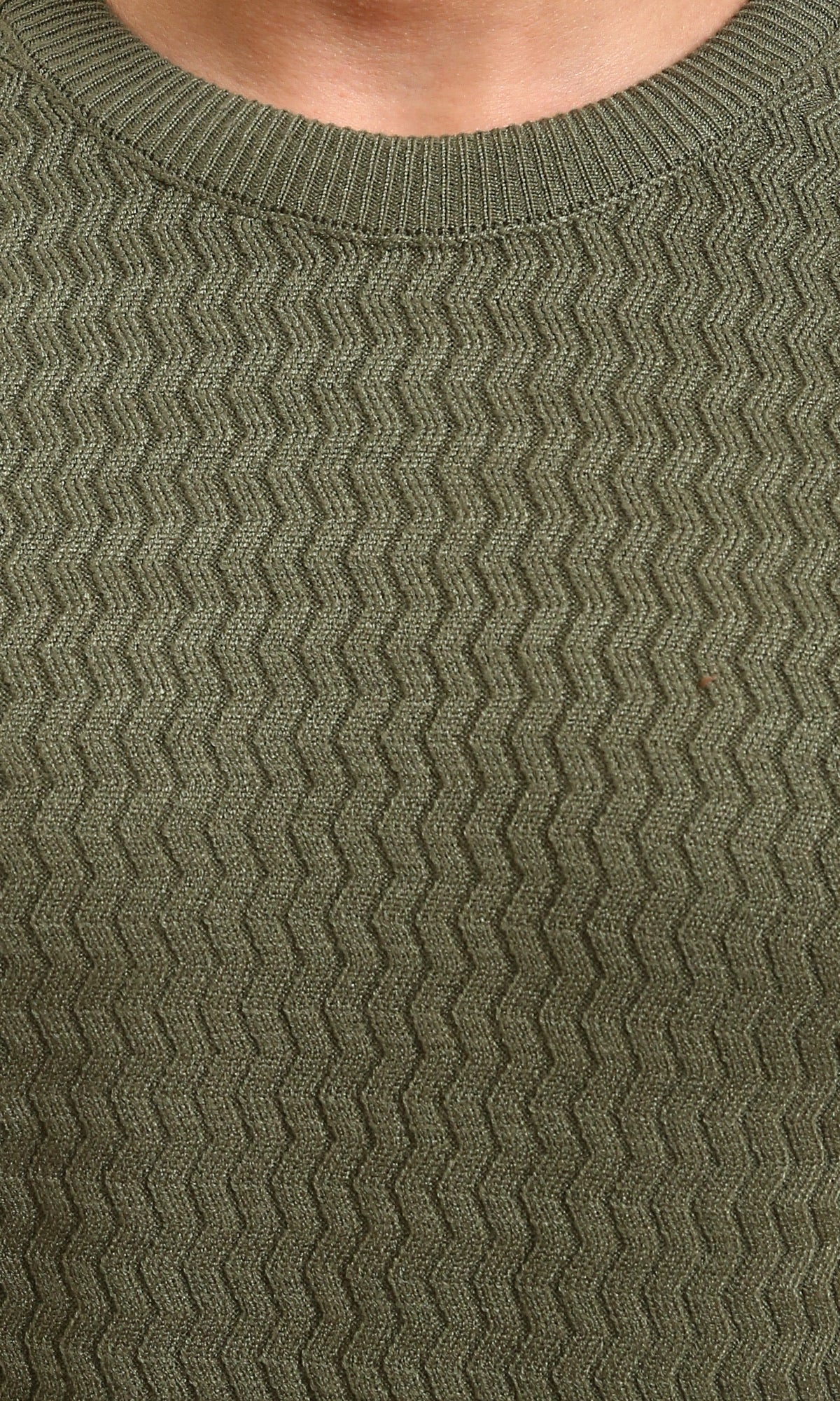 R214492 - Slip On Sweater with Piping Detail - Dark Olive