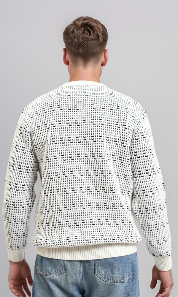 R214494 - Crew Neck Winter Knitted Sweater - Off-White