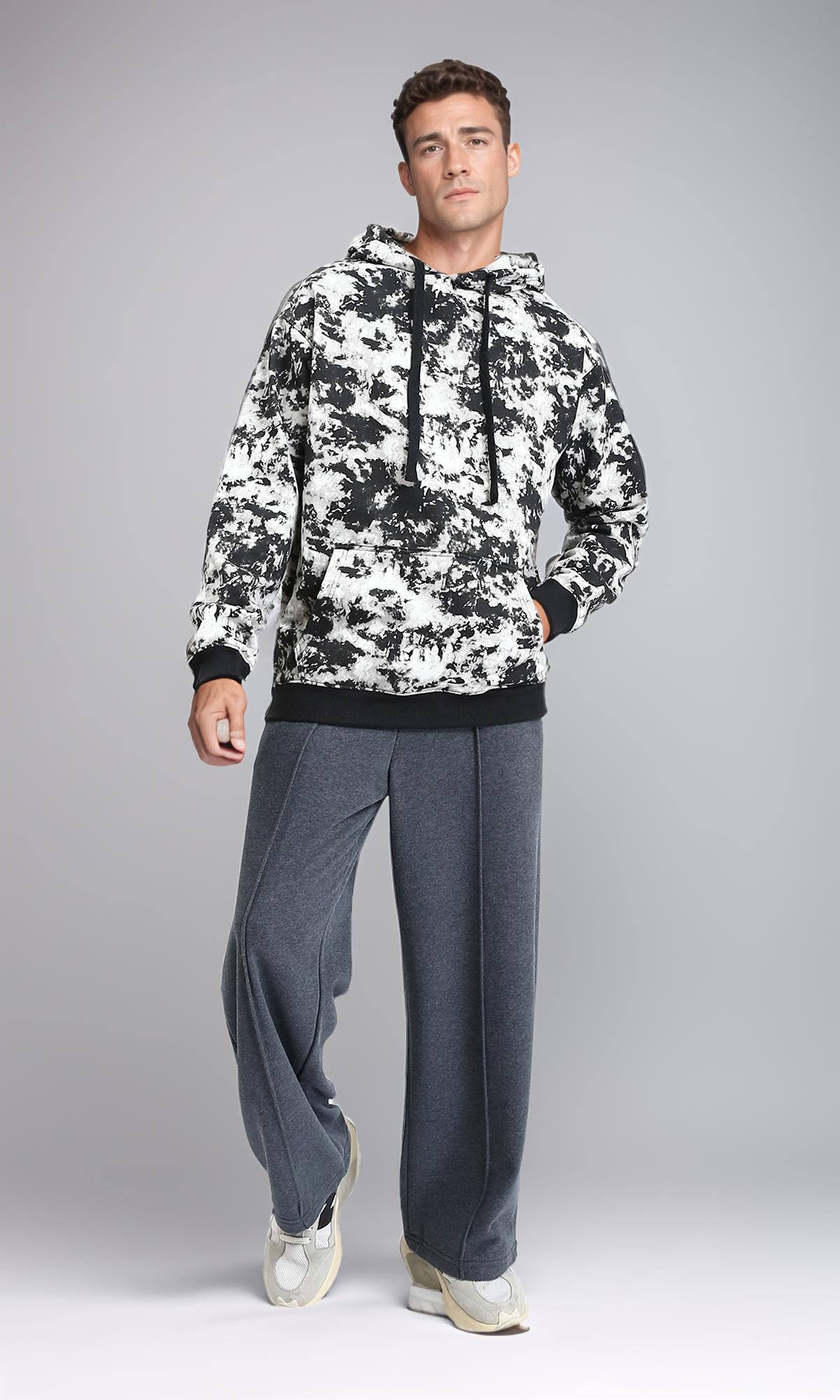 Urban Ease Wide-Leg Track Pants in Heather Grey