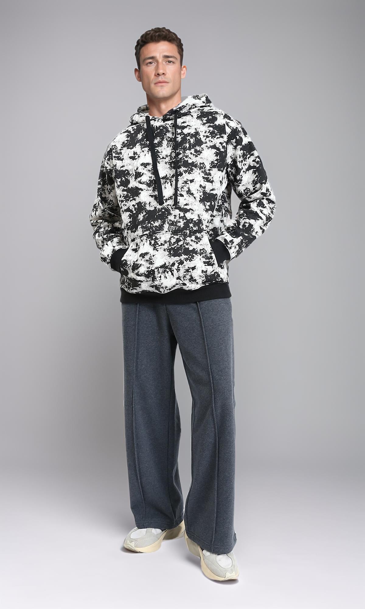 Urban Ease Wide-Leg Track Pants in Heather Grey