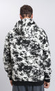 R214519 - Patterned Slip On Hoodie with Kangaroo Pocket - Black & White