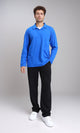 R214569 - Long Sleeves Solid Cotton Polo Shirt - Blue