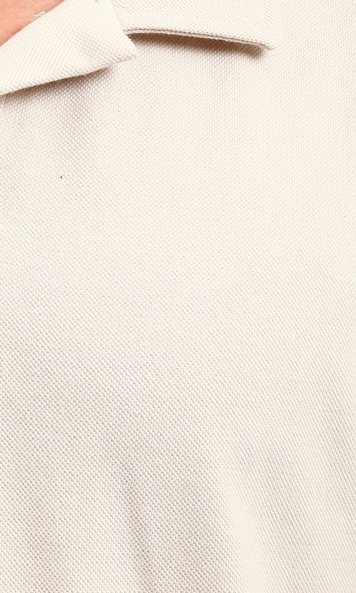 R214570 - Solid Long Sleeves Basic Polo Shirt - Beige