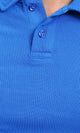 R214572 - Buttoned Classic Collar Basic Polo Shirt - Blue