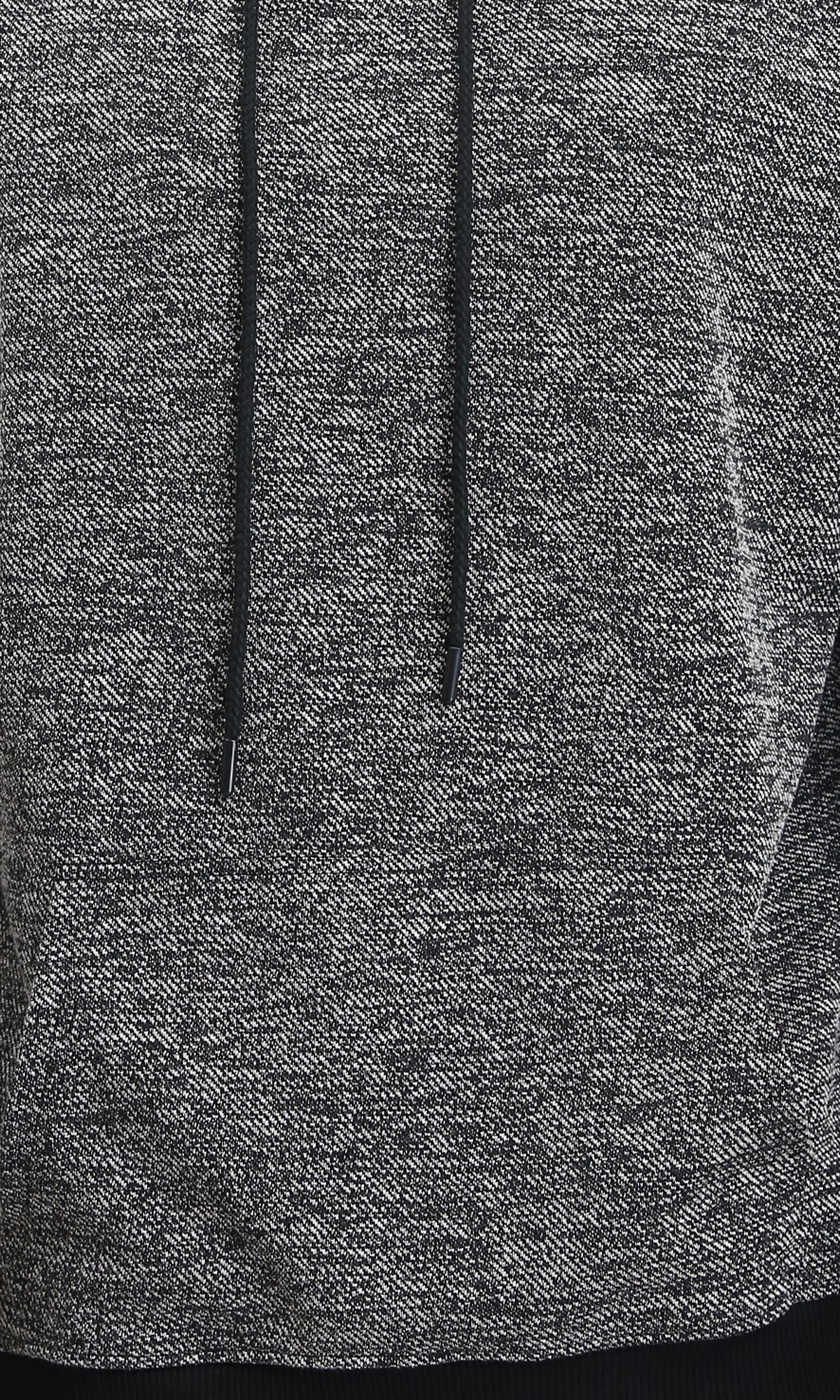R214596 - Long Sleeves Regular Fit Hoodie - Heather Black