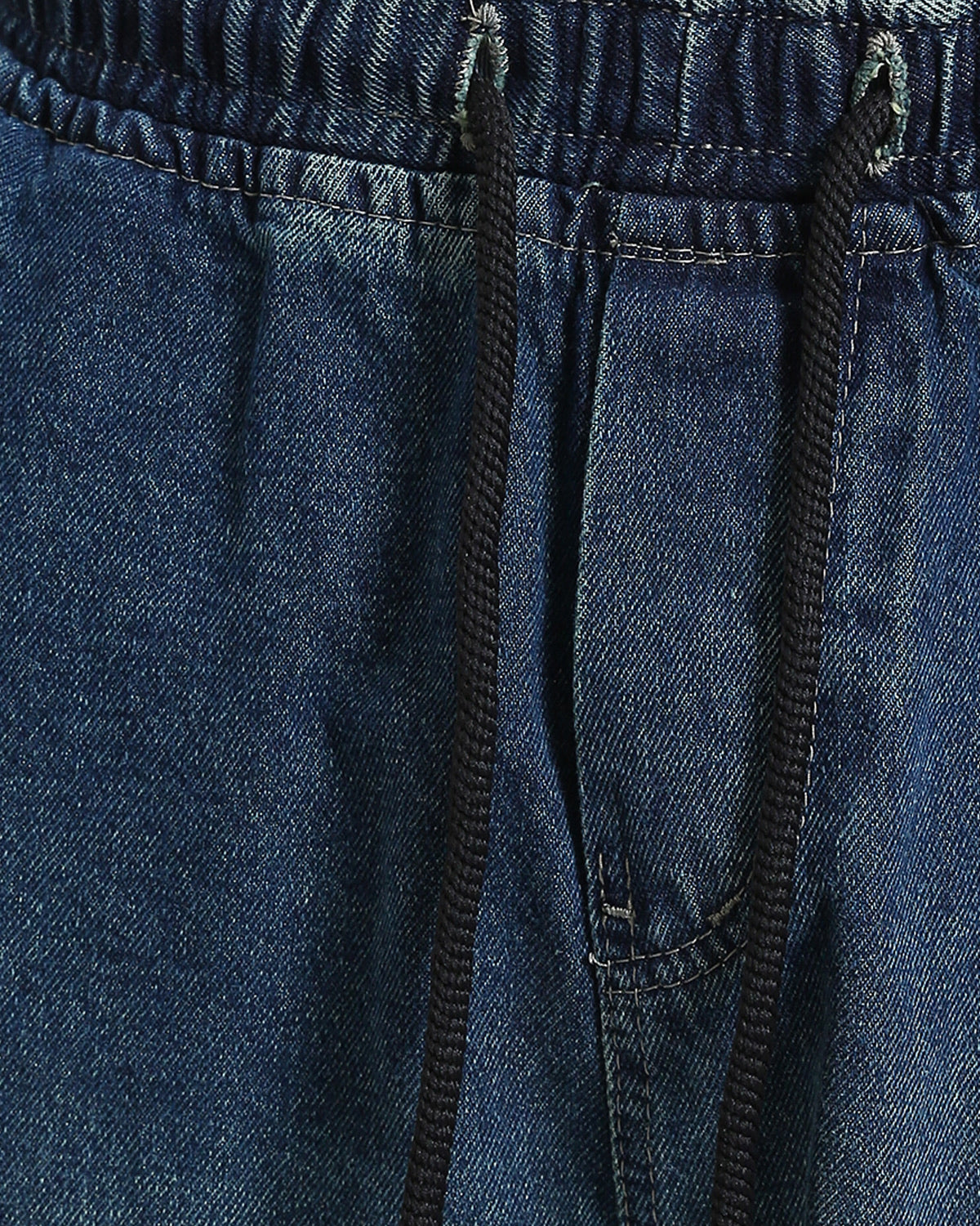 Ravin Wide-Leg Dirty Wash Denim Joggers - Vintage Blue- R214601