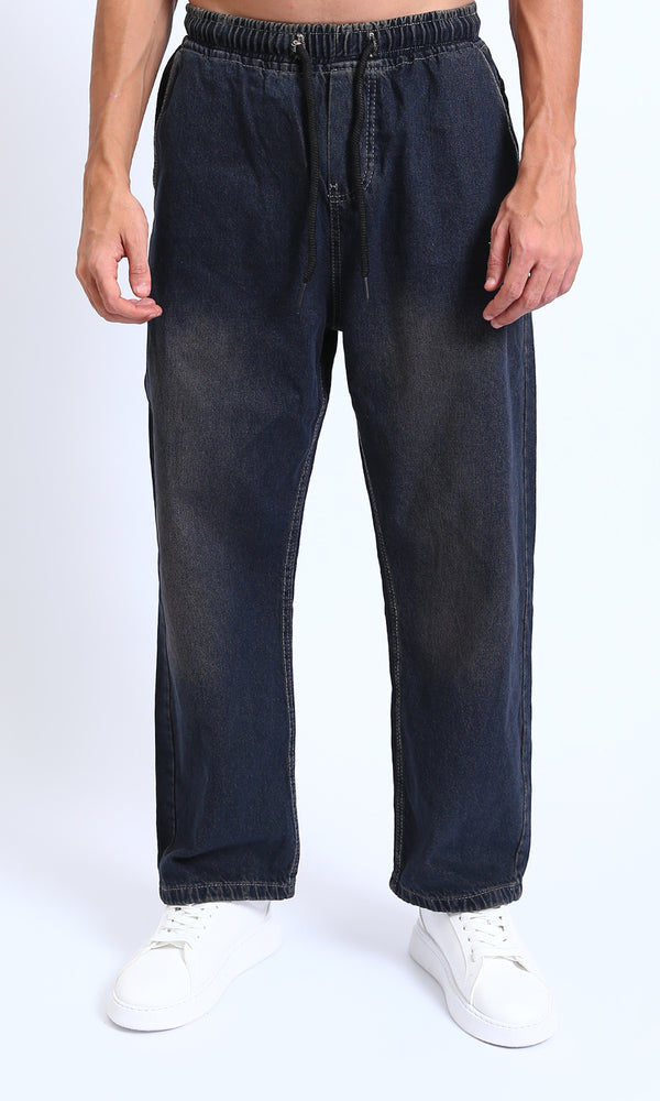 R214602 - Vintage Wash Relaxed Fit Jogger Jeans - Brownish Blue